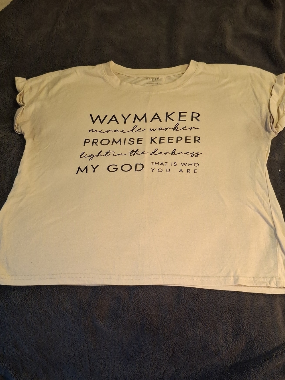 Shein "Waymaker" Cream Christian Tee